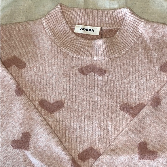 Soft Round Neck Hearts Sweater - Picture 5 of 8
